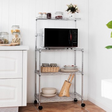 3-Tier Kitchen Microwave Baker Stand Storage Cart Rack