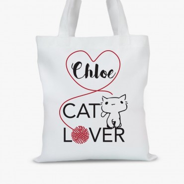 Personalized Cat Lover Tote Bag
