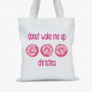 Personalized Donut Wake Me Up Kids Tote Bag