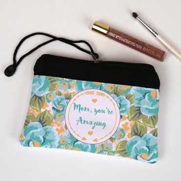 Personalized Floral Cosmetic Bag