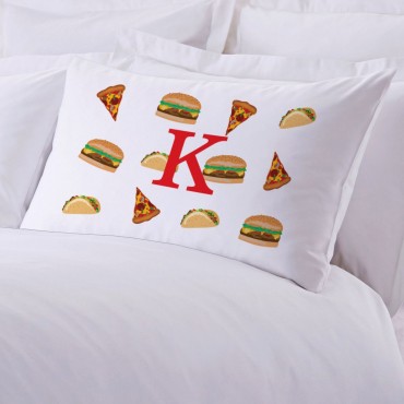 Personalized Junk Food Initial Pillowcase
