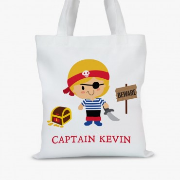 Personalized Kids Character Pirate Tote Bag