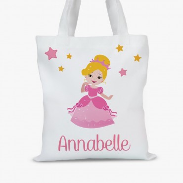Personalized Kids Princess Character Tote Bag