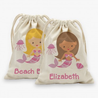 Personalized Mermaid Drawstring Sack