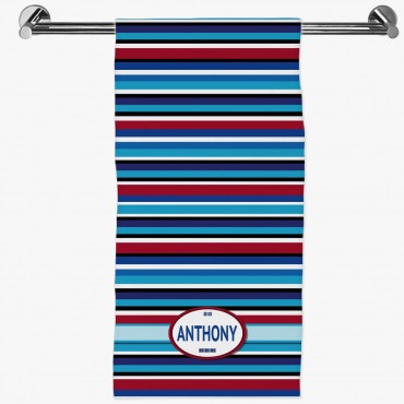 Personalized Striped Hand Towel