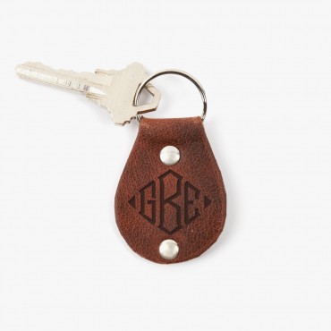 Personalized Monogram Leather Keychain