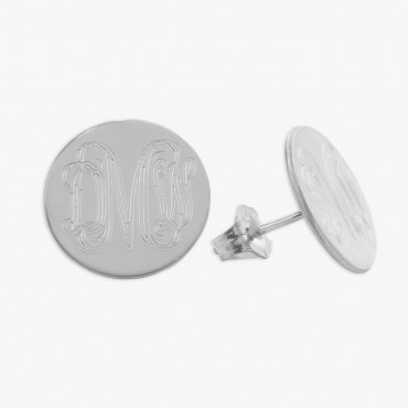 Personalized Sterling Silver Monogram Stud Earrings