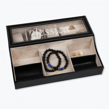 Personalized Women's Open Tray Jewelry / Watch Case