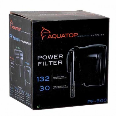 Aqua top Hang-On Power Filter - PF-500 - 132 GP H - Aquariums up to 30 Gallons
