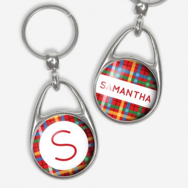 Pressed Key Chain Personalized With Name and Initial