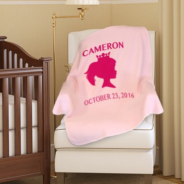 Princess Custom Name Plush Baby Blanket