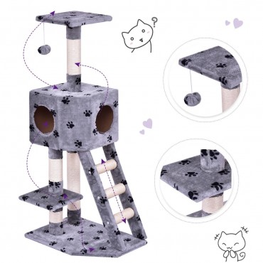 Tower Condo Scratch Post Pet Furniture Cat Tree with Ladder