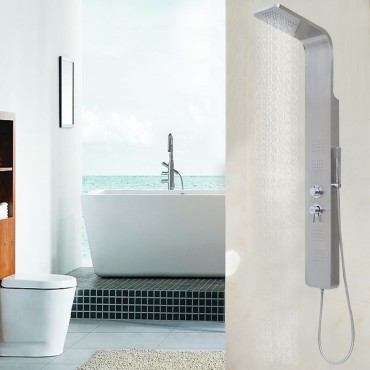 57 In. Stainless Steel Rainfall Shower Panel