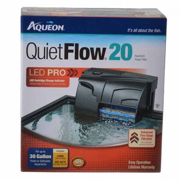 Aqueous Quiet Flow LED Pro Power Filter - Quiet Flow 20 - Aquariums up to 20 Gallons