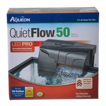 Aqueous Quiet Flow LED Pro Power Filter - Quiet Flow 50 - Aquariums up to 50 Gallons