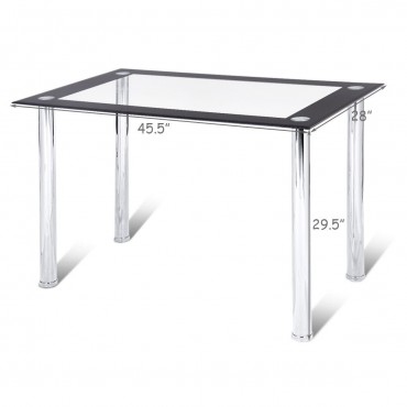 Modern Dining Kitchen Tempered Glass Table