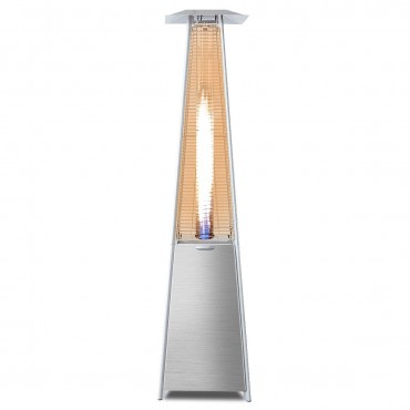 40000 BTU Stainless Steel Pyramid Patio Heater With Propane Glass Tube