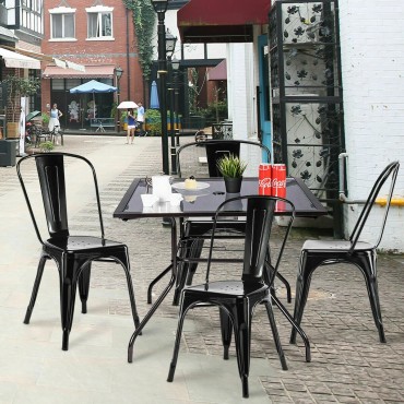 Set Of 4 Tolix Style Dining Chair Stackable Bistro Chair