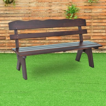5 Ft. 3 Seats Outdoor Wooden Garden Bench Chair