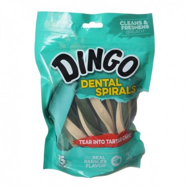 Dingo Dental Spirals Fresh Breath Dog Treats - Regular - 15 Pack - 2 Pieces