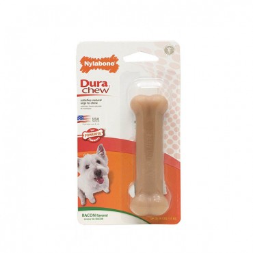 Nylabone Dura Chew Durable Dog Bone - Bacon Flavor - Regular - Dogs 16-25 lbs - 4 Pieces