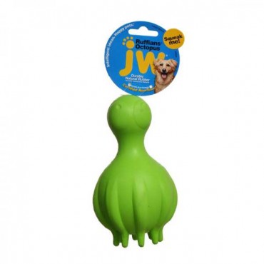 JW Pet Ruffians Rubber Dog Toy - Octopus - Ruffians Octopus - 2 Pieces