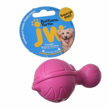 JW Pet Ruffians Rubber Dog Toy - Turtle - Ruffians Turtle - 4 Pieces