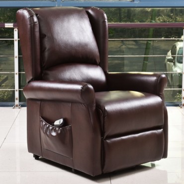 Brown Electric Lift Chair Recliner With Remote Control