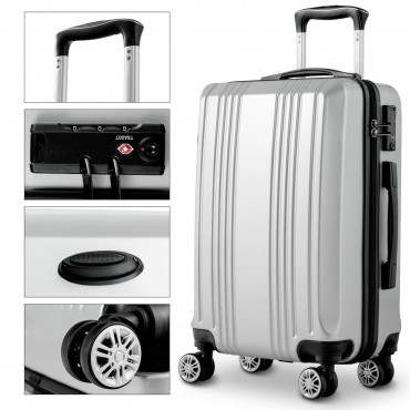 GLOBALWAY 3 Pc Luggage Set 20 In. 24 In. 28 In. Travel Suitcase W / TSA Lock