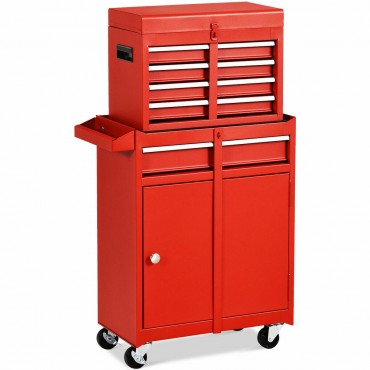 2-In-1 Tool Chest And Cabinet With 5 Sliding Drawers