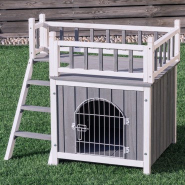 Two Sizes Wooden Pet House Dog Cat Puppy Room