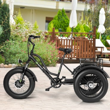 500 W Electric Adults Tricycle With 20 In. Fat Tire And Lithium Battery
