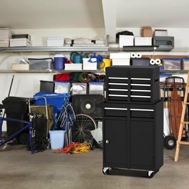 2-In-1 Tool Chest And Cabinet With 5 Sliding Drawers