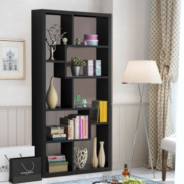 8 Cubes Ladder Shelf Freestanding Corner Bookshelf Display Rack Bookcase