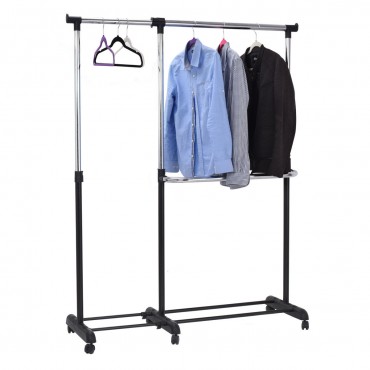 Double Adjustable Clothes Hanger With Shoe Rack