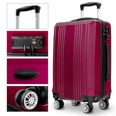 GLOBALWAY 3 Pc Luggage Set 20 In. 24 In. 28 In. Travel Suitcase W / TSA Lock