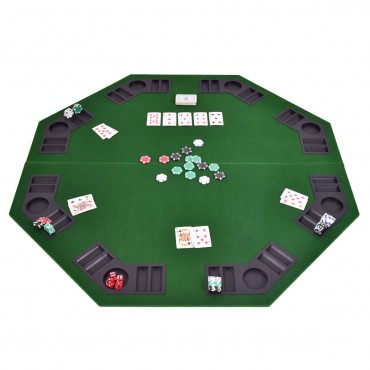 48 In. 8 Players Octagon Foldable Poker Table Top