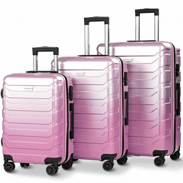 3 Pcs Spinner Expandable Suitcase With TSA Lock