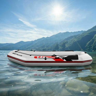 3-4 Persons Inflatable Fishing Boat With Oars And Air Pump
