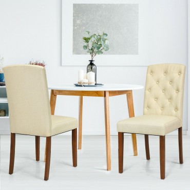 Set Of 2 Modern Accent Fabric Dining Chairs