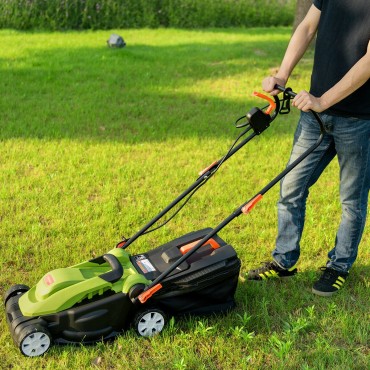 14-Inch 10 Amp Lawn Mower With Folding Handle Electric Push