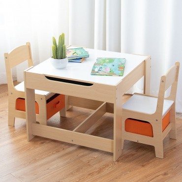 Kids Table And Chair Set With Storage Boxes
