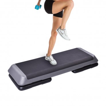 43 In. Cardio Fitness Exercise Aerobic Stepper W / Risers