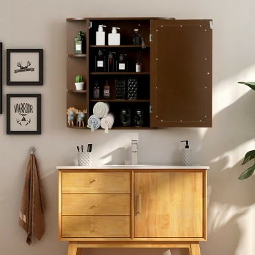Multipurpose Mount Wall Surface Bathroom Storage Cabinet With Mirror