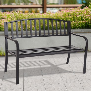 50 In. Patio Garden Bench Park Yard Outdoor Furniture