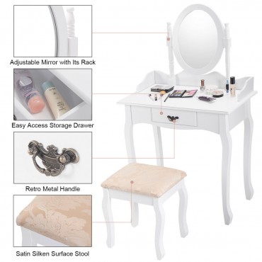 Vanity Makeup Dressing Table Stool Set