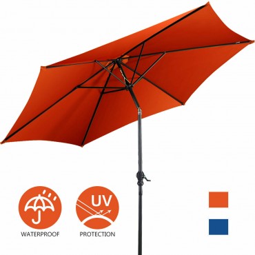 10 Ft. 6 Ribs Patio Umbrella With Crank