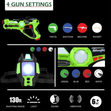 4 Pcs Laser Tag Gun Blasters And Vests
