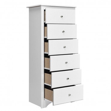 6 Drawers Chest Dresser Clothes Storage Bedroom Tall Furniture Cabinet