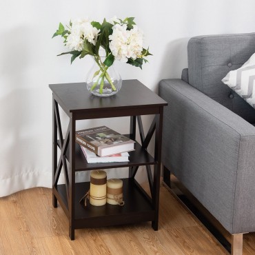 3-Tier Living Room Display Storage Shelf Nightstand